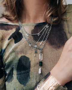 Muzo layered Necklace -Silver