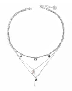 Muzo layered Necklace -Silver