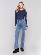 Load image into Gallery viewer, Flare Leg Pant - Painted laser Heart