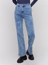 Load image into Gallery viewer, Flare Leg Pant - Painted laser Heart