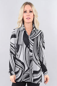 Long Sleeve Shirt -grey print - 1975