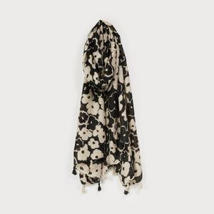 Black/White print Scarf / 6196