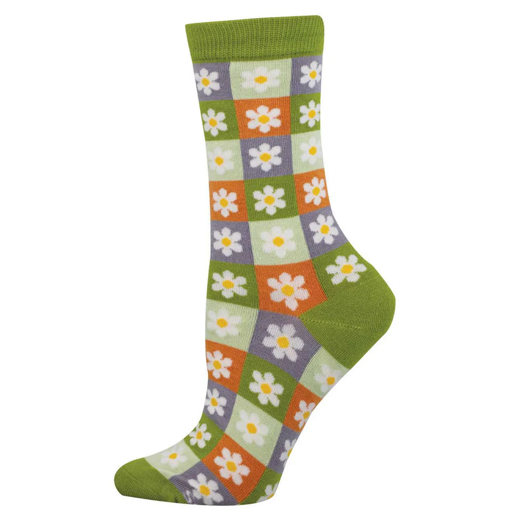 Daisy Squares Socks - Women's