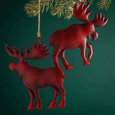 Rustic Red Moose Ornament