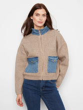 Load image into Gallery viewer, Zipped SweaterJacket-Denim Pockets

