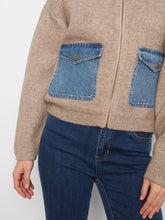 Load image into Gallery viewer, Zipped SweaterJacket-Denim Pockets
