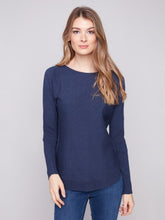 Load image into Gallery viewer, Long Sleeve Boat Neck -denim -C217
