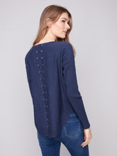 Load image into Gallery viewer, Long Sleeve Boat Neck -denim -C217
