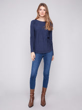 Load image into Gallery viewer, Long Sleeve Boat Neck -denim -C217
