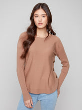 Load image into Gallery viewer, Long Sleeve Boat Neck -side buttons -C2871
