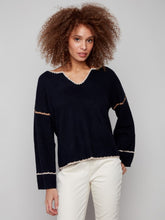 Load image into Gallery viewer, V Neck Soutache Sweater- 2879
