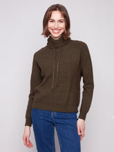 Load image into Gallery viewer, Cowl Neck Knit Sweater -Spruce-2939

