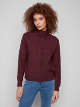 Load image into Gallery viewer, Cowl Neck Knit Sweater -Cabernet-2939

