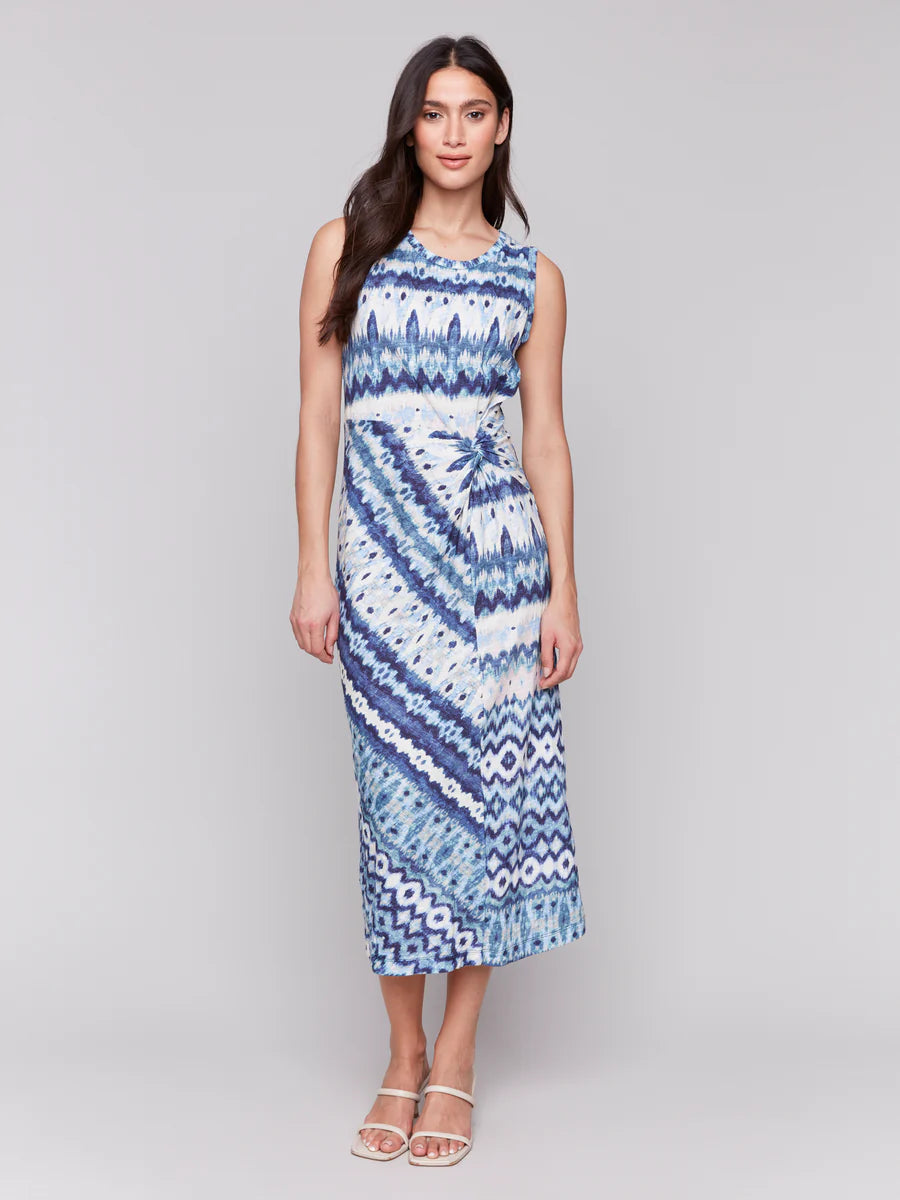 Round neck Dress Faux Knot -C3206