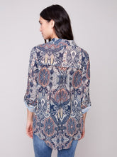 Load image into Gallery viewer, Button Up Blouse Front tie-4308PR-
