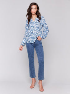 Long Sleeve Popover Blouse / 4570