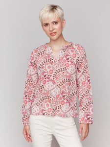 Long Sleeve Popover Blouse / 4570