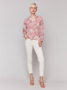 Long Sleeve Popover Blouse / 4570