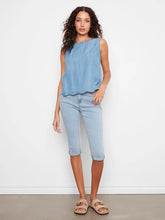 Load image into Gallery viewer, Scallop Denim Top/4698
