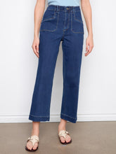 Load image into Gallery viewer, Wide Leg Jean-Patch Pockets
