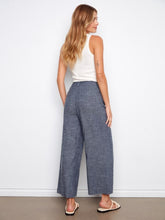 Load image into Gallery viewer, Linen Wide Leg Button Pant-Indigo
