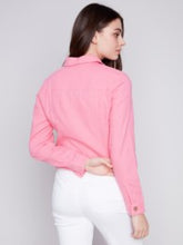 Load image into Gallery viewer, Linen Jacket Flamingo -6199
