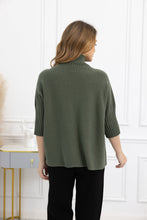Load image into Gallery viewer, Ribbed Mock Neck Elbow Sleeve Sweater
