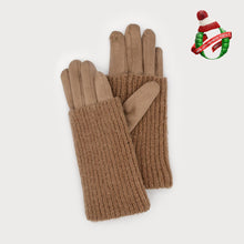 Load image into Gallery viewer, Ribbed wrist gloves/ suede
