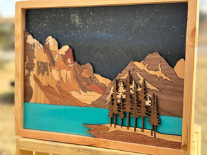 Maligne Lake   Wood Art