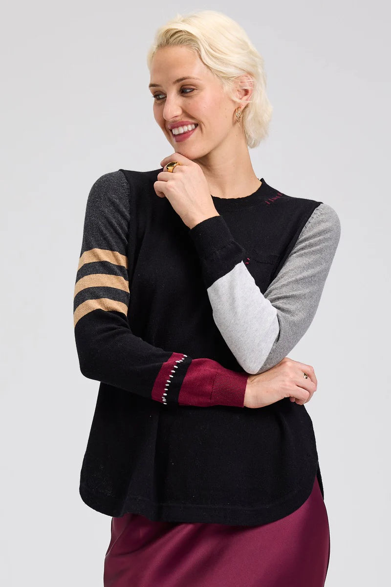Spliced Sweater - Black (527U)