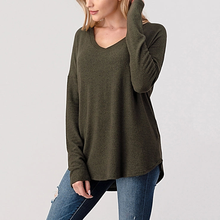 Olive Knit Top -Heimious