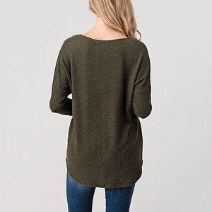 Olive Knit Top -Heimious