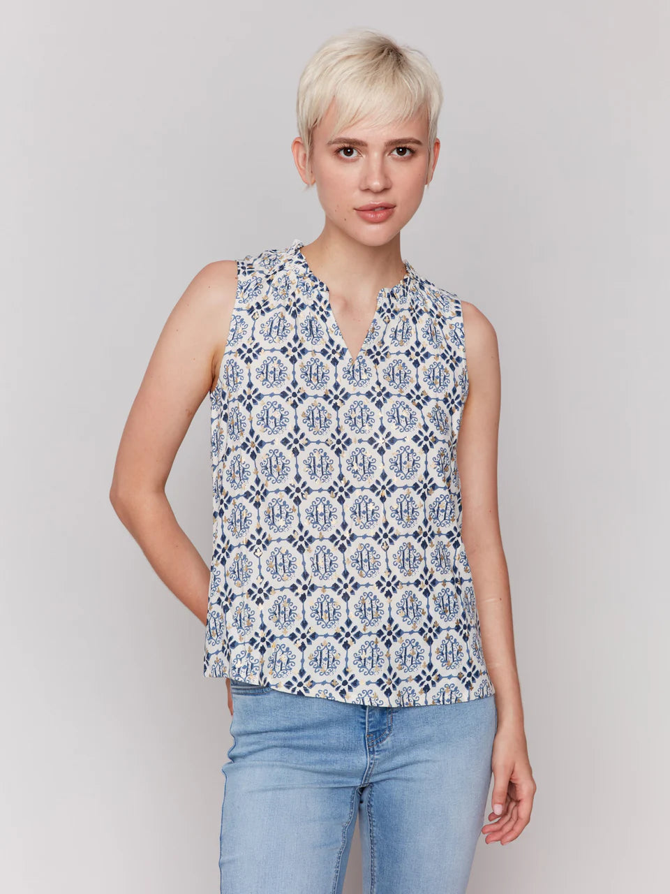 Ruffle Collar Blouse Papaya