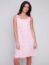 Linen Dress -Flamingo -3154