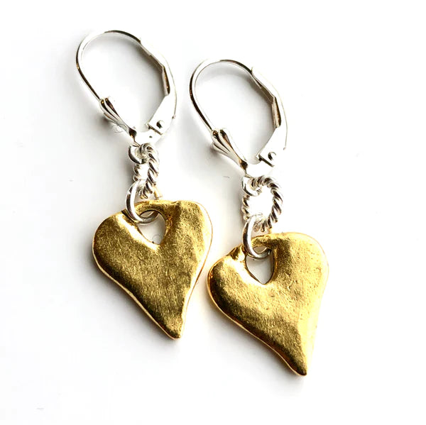 Rustic Heart Earring - Gold