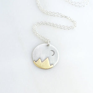 Silver/Brass Mountain Necklace