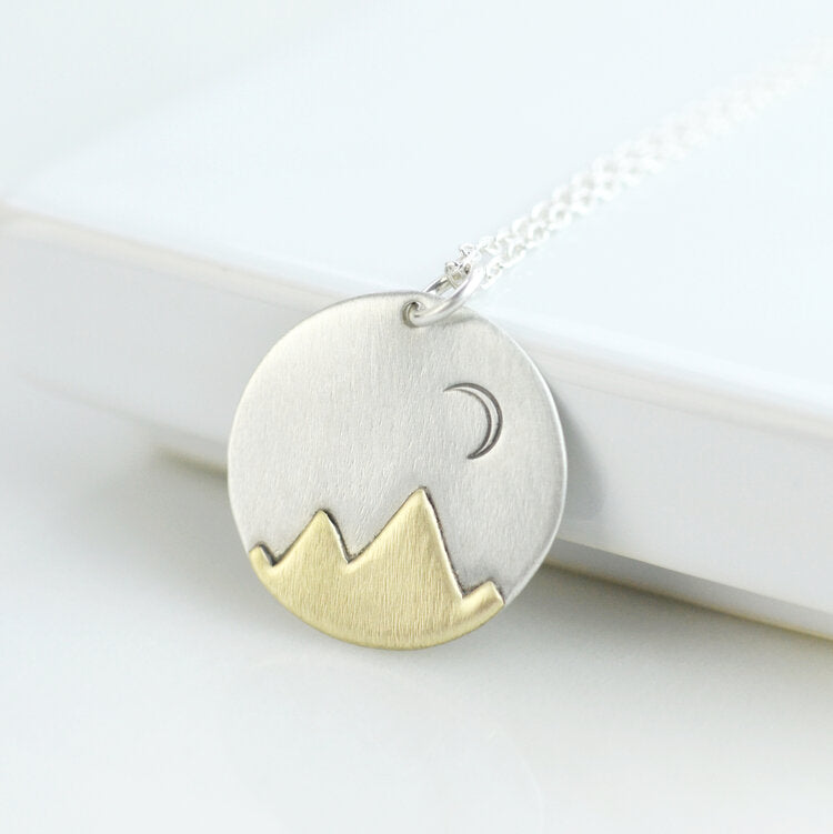 Silver/Brass Mountain Necklace